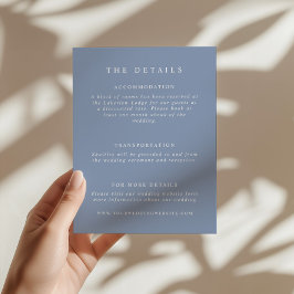 Tarjeta De Recepción Detalles de Boda Azul Polvo
