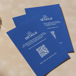 Tarjeta De Recepción Detalles de Boda Azules 