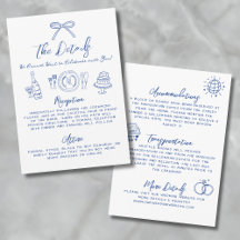 Detalles de Boda Azules Dibujados a Mano