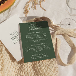 Tarjeta De Recepción Detalles de boda boho chic en verde esmeralda mode