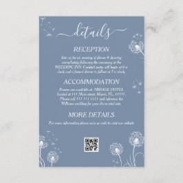 Tarjeta De Recepción Detalles de Boda Boho Flor Silvestre Azul
