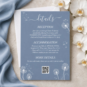 Tarjeta De Recepción Detalles de Boda Boho Flor Silvestre Azul