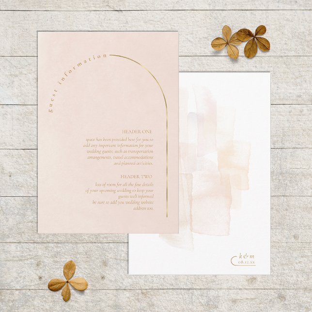 Tarjeta De Recepción Detalles de Boda Boho Oasis Blush ID959 (Subido por el creador)