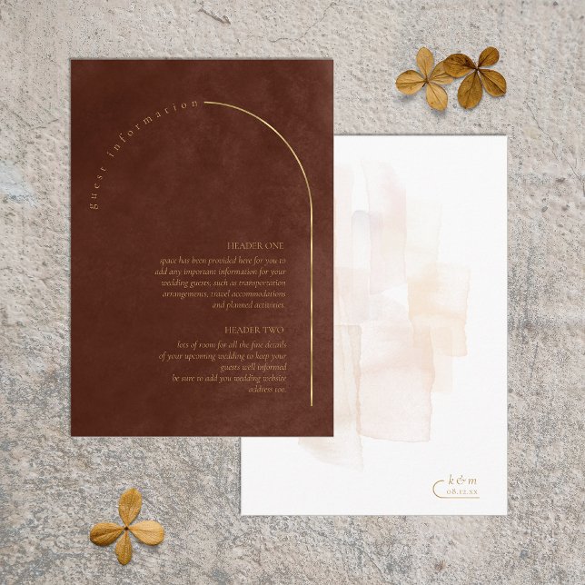 Tarjeta De Recepción Detalles de Boda Boho Oasis Umber ID959 (Subido por el creador)