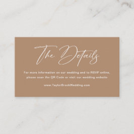 Tarjeta De Recepción Detalles de Boda Boho Taupe