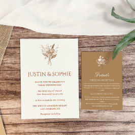 Tarjeta De Recepción Detalles de Boda Boho Terracotta