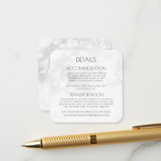 Tarjeta De Recepción Detalles de Boda Bokeh Blanco Personalizados