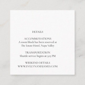 Tarjeta De Recepción Detalles de Boda Botánicos de Olivo en Letra Grand