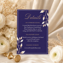 Detalles de Boda Botánicos Elegantes Navy Gold