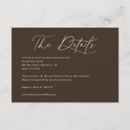 Tarjeta De Recepción Detalles de Boda Caligrafía Boho Marfil