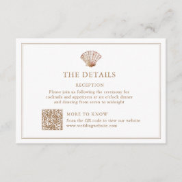 Tarjeta De Recepción Detalles de Boda Caparazón Marrón Claro