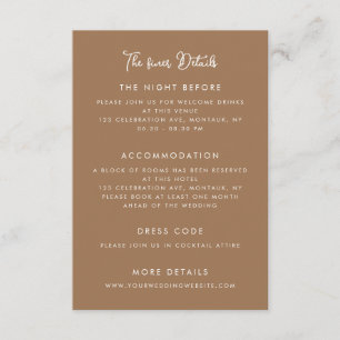 Tarjeta De Recepción Detalles de Boda Caprichosos a Mano