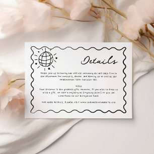 Tarjeta De Recepción Detalles de Boda Caprichosos Dibujados a Mano
