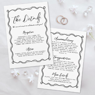 Tarjeta De Recepción Detalles de Boda Caprichosos Dibujados a Mano