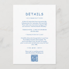 Tarjeta De Recepción Detalles de Boda Caprichosos Dibujados a Mano Azul