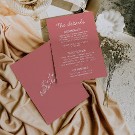 Tarjeta De Recepción Detalles de boda caprichosos modernos de rosa atre