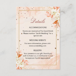 Tarjeta De Recepción Detalles de Boda Celestial Estrellada de Terracota