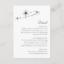 Tarjeta De Recepción Detalles de Boda Celestial Minimalista Estelar