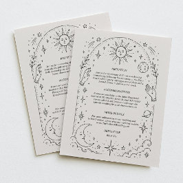Tarjeta De Recepción Detalles de Boda Celestial Vintage Tradicional