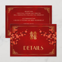Detalles de Boda China Flor de Rojo