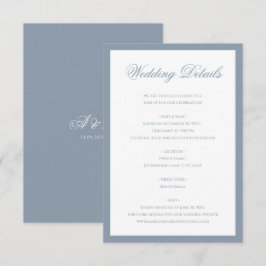 Tarjeta De Recepción Detalles de Boda Clásicos con Guión de Monograma e