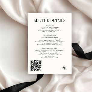 Tarjeta De Recepción Detalles de boda clásicos elegantes de marfil de d