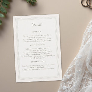 Tarjeta De Recepción Detalles de Boda Clásicos Elegantes Formales Tripl
