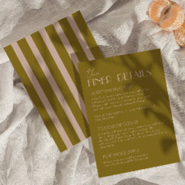 Tarjeta De Recepción Detalles de Boda Clásicos en Taupe Dorado y Dinero