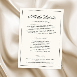 Tarjeta De Recepción Detalles de boda clásicos tradicionales elegantes