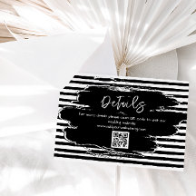 Detalles de Boda Código QR Blanco Negro