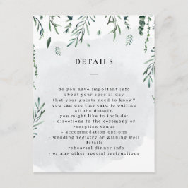Tarjeta De Recepción Detalles de Boda con Acuarela de Hojas Caídas 