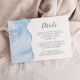 Tarjeta De Recepción Detalles de Boda con Aguamarina y Agata en Acuarel