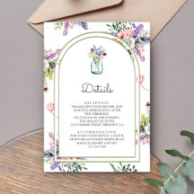 Detalles de boda con arco de frasco de albañil de 