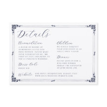 Detalles de Boda con Borde de Caligrafía Elegante
