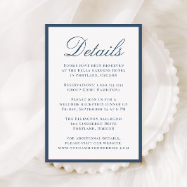 Tarjeta De Recepción Detalles de Boda con Borde de Marina Moderno