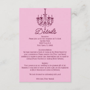 Tarjeta De Recepción Detalles de boda con candelabro dibujado a mano vi