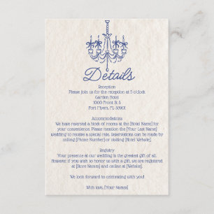 Tarjeta De Recepción Detalles de boda con candelabro dibujado a mano vi