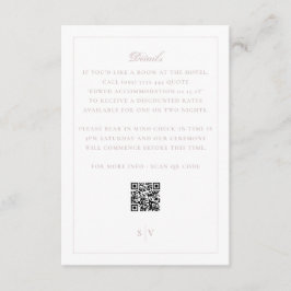 Tarjeta De Recepción Detalles de Boda con Código QR Elegante Rosa Claro