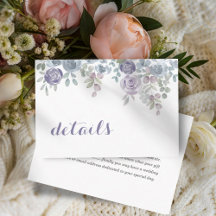 Detalles de Boda con Código QR Floral Púrpura Boho