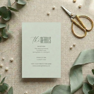 Tarjeta De Recepción Detalles de Boda con Código QR Minimalista Elegant