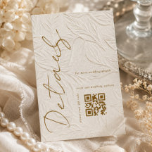 Detalles de boda con código QR Simple Marfil