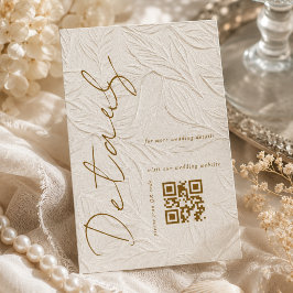 Tarjeta De Recepción Detalles de boda con código QR Simple Marfil