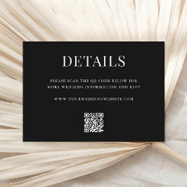 Tarjeta De Recepción Detalles de Boda con Código QR Simple Moderno