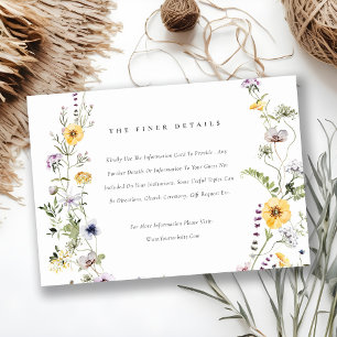 Tarjeta De Recepción Detalles de boda con corona de flores silvestres d