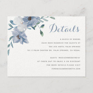 Tarjeta De Recepción Detalles de boda con cresta de monograma en acuare