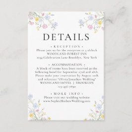 Tarjeta De Recepción Detalles de Boda con Cresta Floral Rococó Capricho