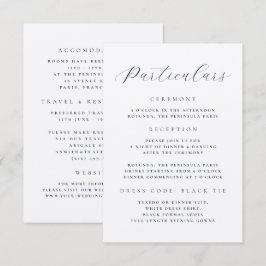 Tarjeta De Recepción Detalles de Boda con Escritura Minimalista Elegant