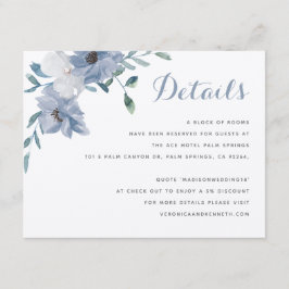 Tarjeta De Recepción Detalles de Boda con Escudo de Monograma en Acuare