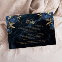 Detalles de Boda con Floral de Azul Marino y Agata