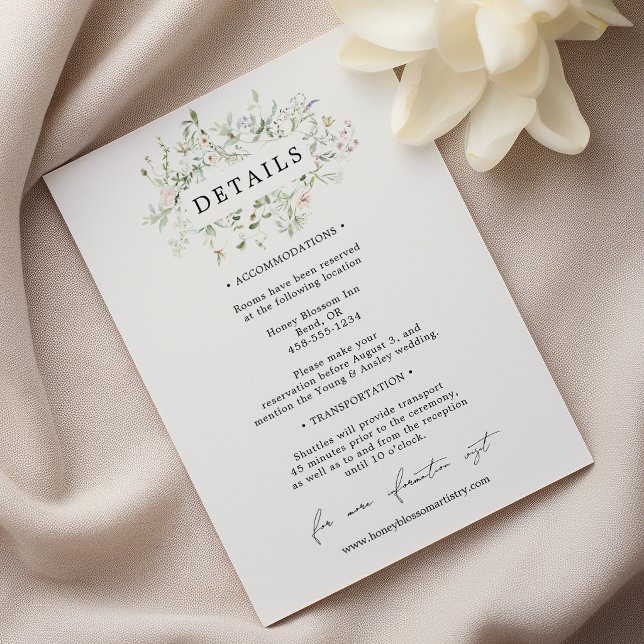 Tarjeta De Recepción Detalles de Boda con Flores Silvestres Rústicas Vi (Subido por el creador)